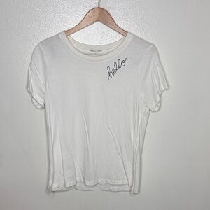 Threads 4 Thought HELLO Embroidered Short Sleeve Shirt Women Size XL